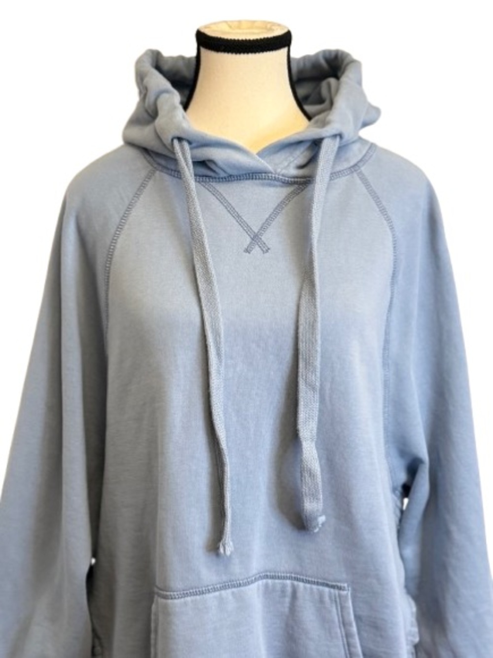 American Eagle Light Blue Women’s Oversized Hangout Hoodie Split Sides Size L - Picture 3 of 7